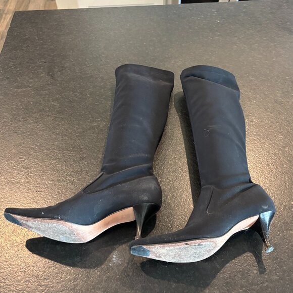 Cole Haan Black Stretch Microfiber Boots Calf Height – Women’s Size 7 - Picture 1 of 3